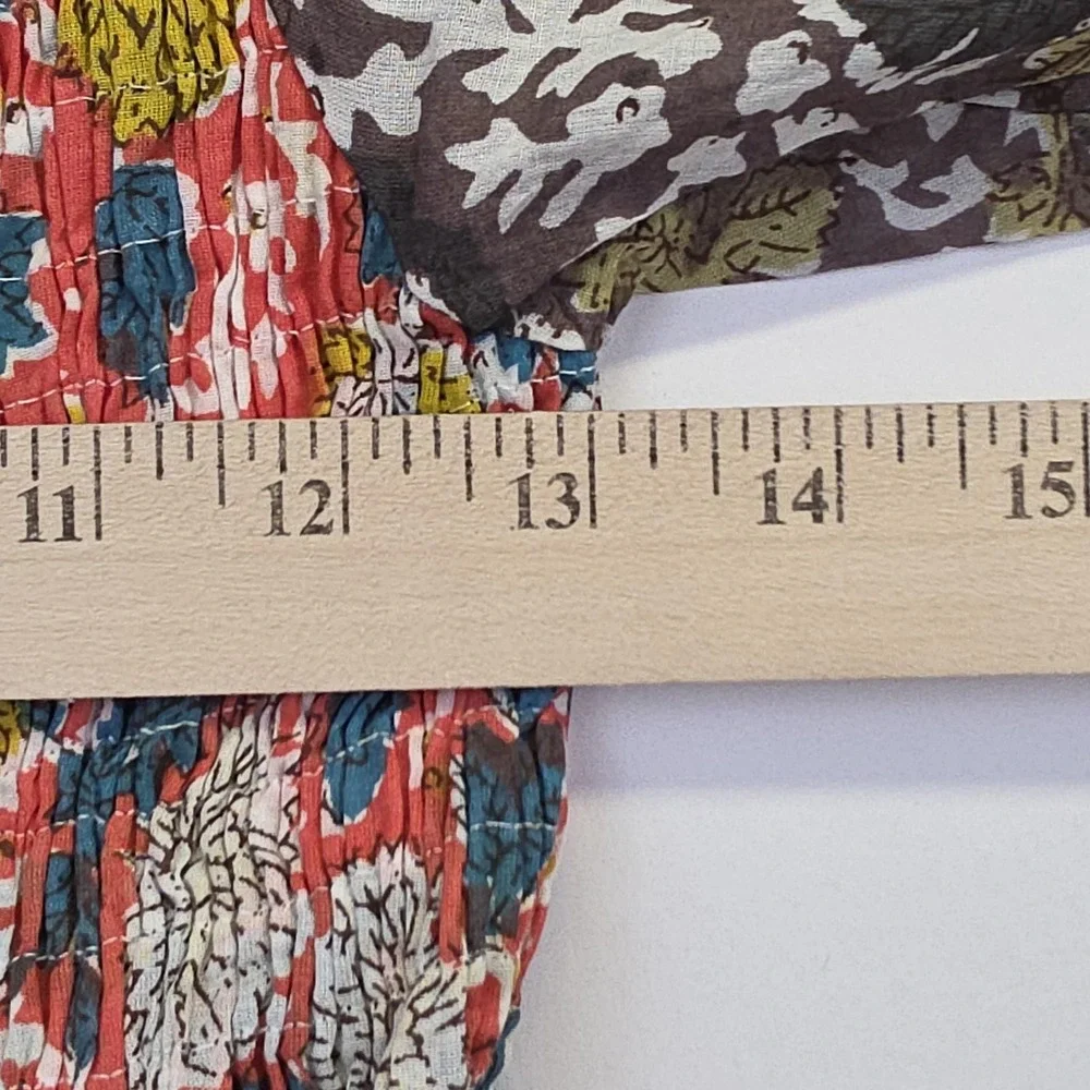 Velvet Graham &‎ Spencer Dress Womens S Multi Taria Floral Boho Smocked Cottage